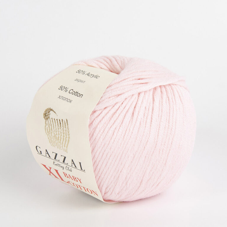 Пряжа для вязания GAZZAL "BABY COTTON XL" (№3411) Нежно-розовый
