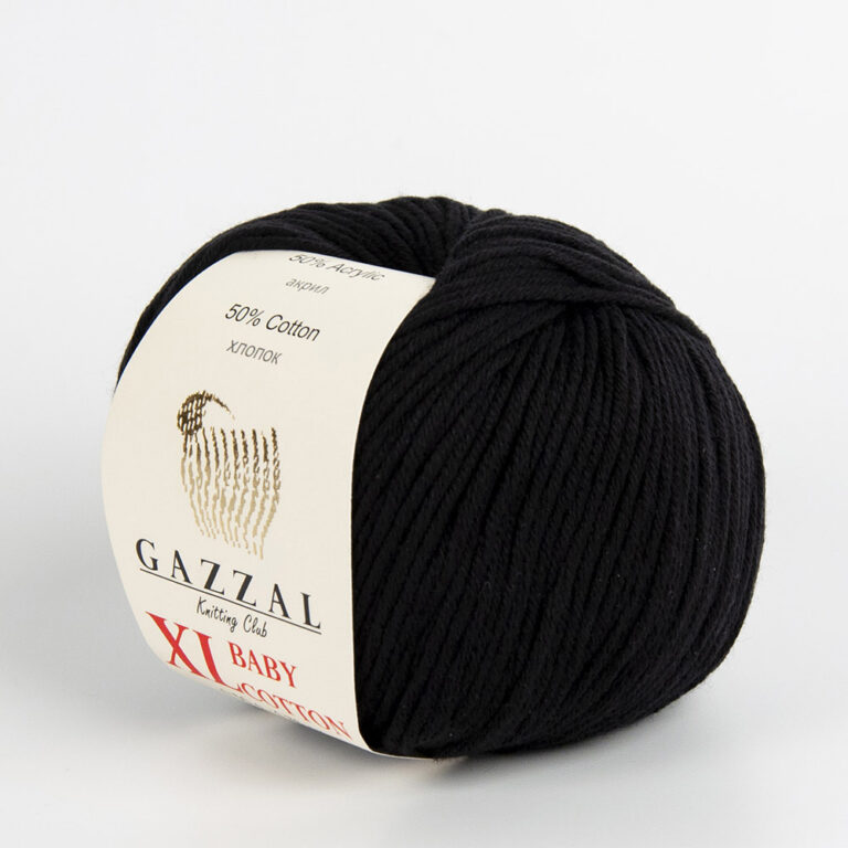 Пряжа для вязания GAZZAL "BABY COTTON XL" (№3433) Черный