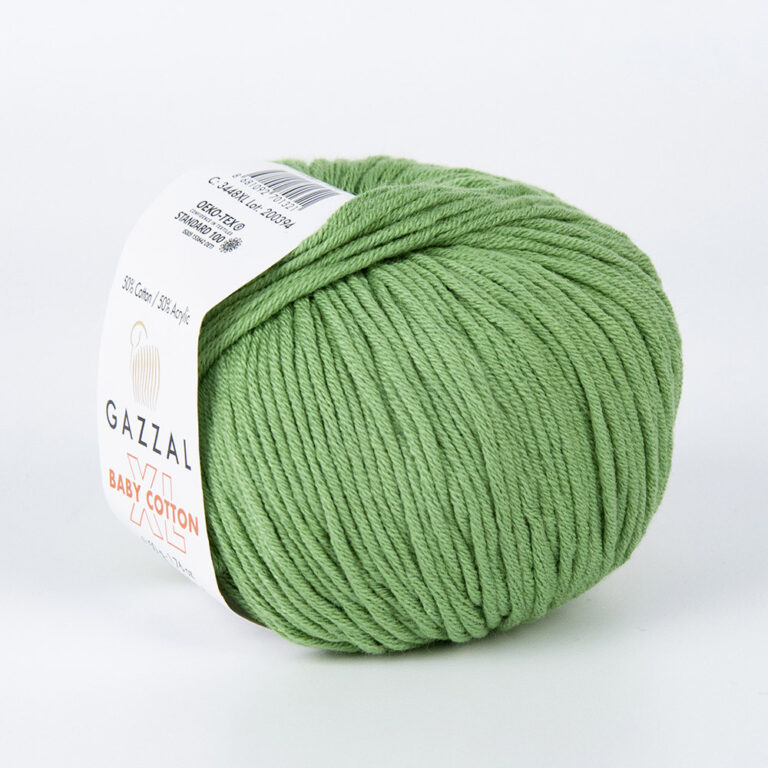 Пряжа для вязания GAZZAL "BABY COTTON XL" (№3448) Зеленое яблоко