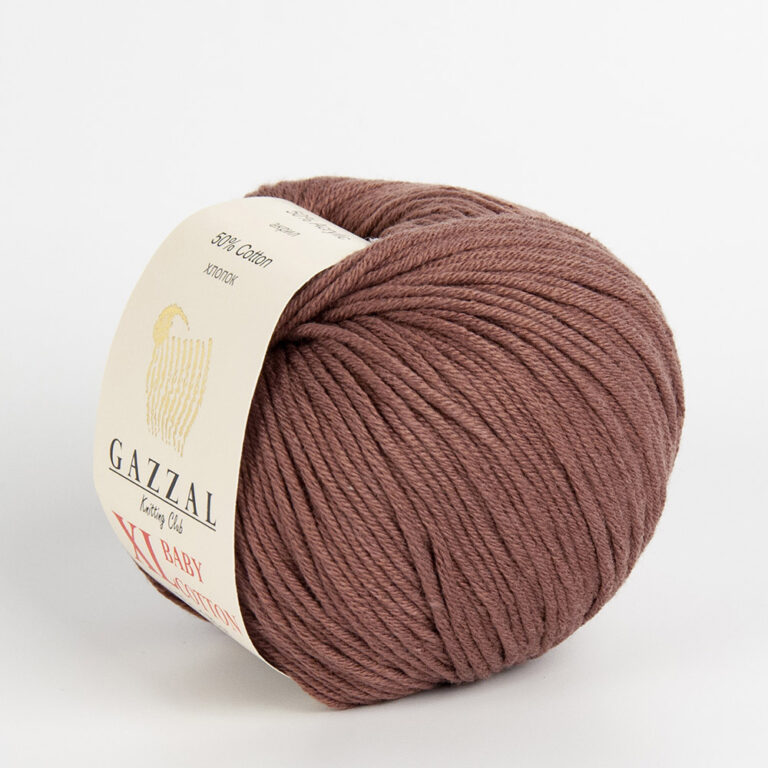 Пряжа для вязания GAZZAL "BABY COTTON XL" (№3455) Светло-коричневый