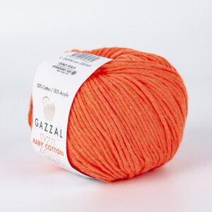 Пряжа для вязания GAZZAL "BABY COTTON XL" (№3459) Ультра-оранжевый