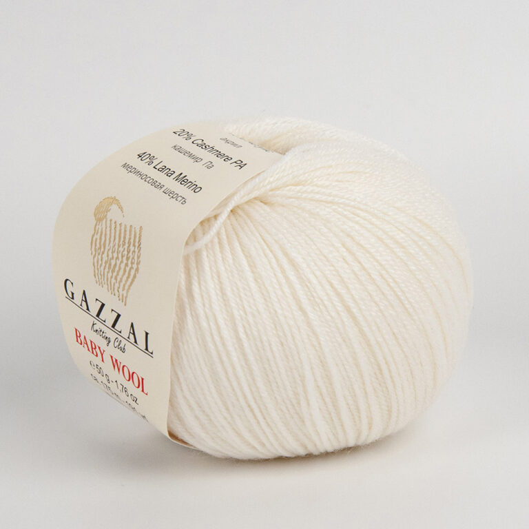 Пряжа для вязания GAZZAL "BABY WOOL" (№801) Белый