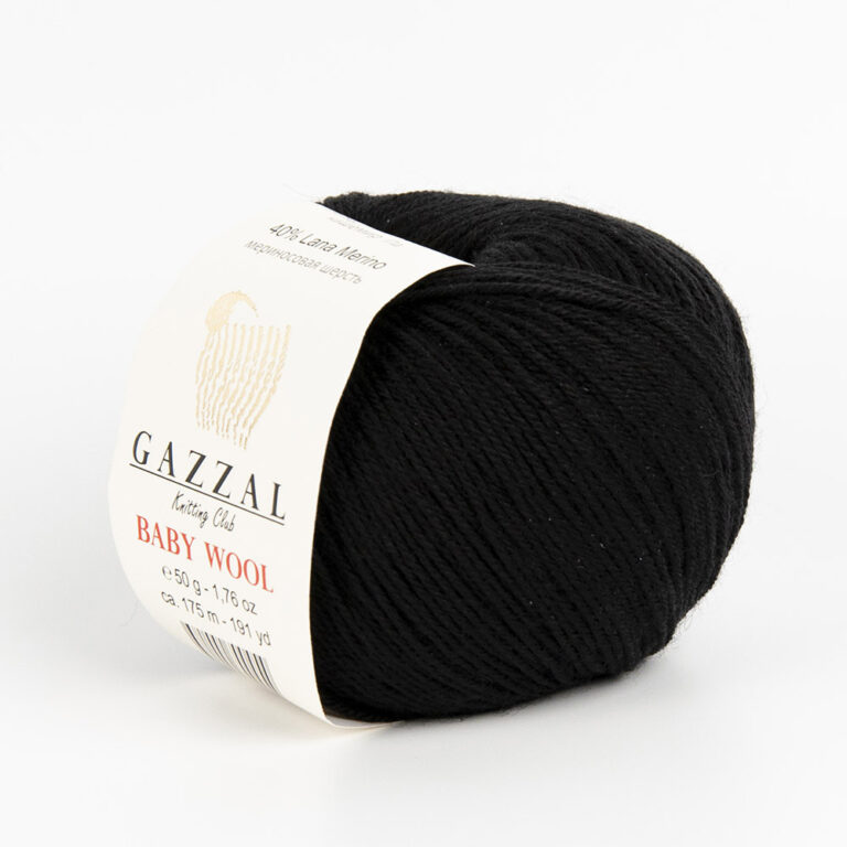 Пряжа для вязания GAZZAL "BABY WOOL" (№803) Черный