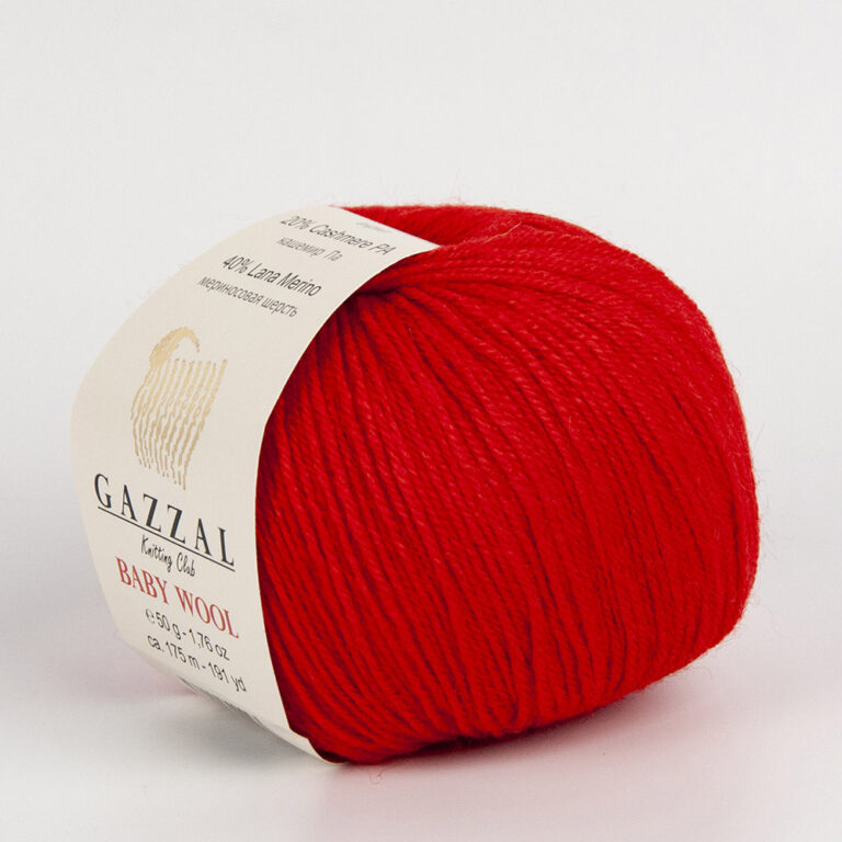 Пряжа для вязания GAZZAL "BABY WOOL" (№811) Алый