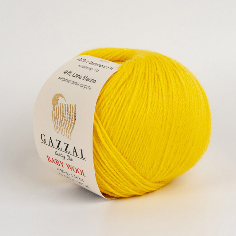 Пряжа для вязания GAZZAL "BABY WOOL" (№812) Жёлтый