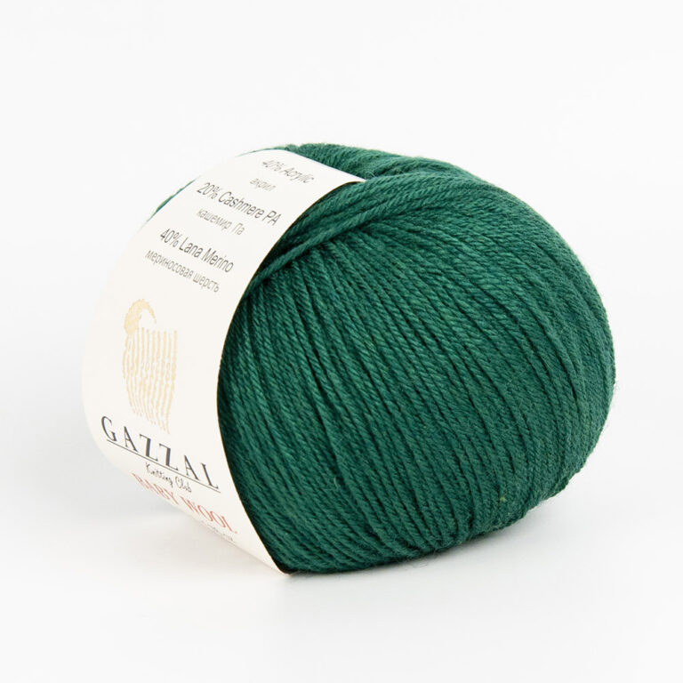 Пряжа для вязания GAZZAL "BABY WOOL" (№814) Тёмно-зеленый