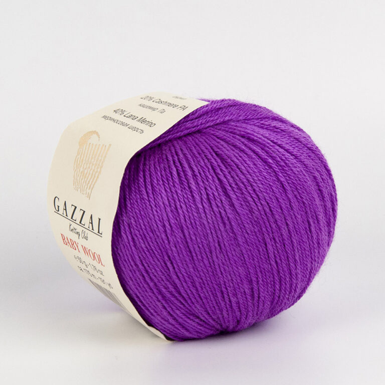 Пряжа для вязания GAZZAL "BABY WOOL" (№815) Фиолетовый