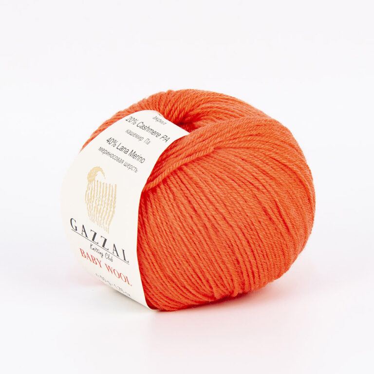 Пряжа для вязания GAZZAL "BABY WOOL" (№819) Оранжевый