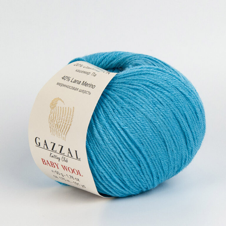 Пряжа для вязания GAZZAL "BABY WOOL" (№820) Бирюза
