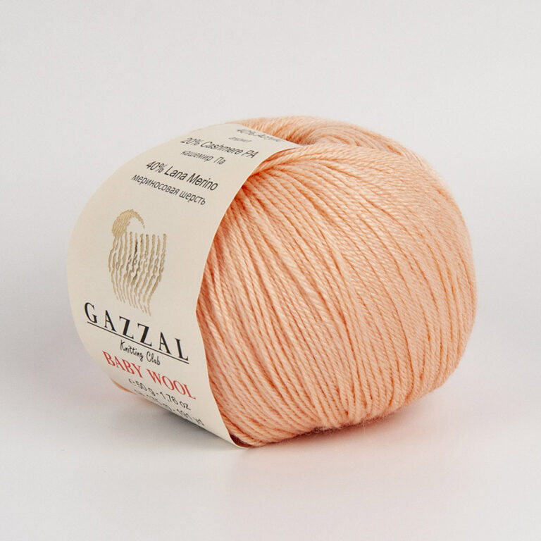 Пряжа для вязания GAZZAL "BABY WOOL" (№834) Персик