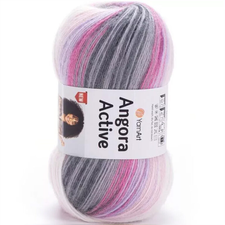 Пряжа для вязания YARNART "ANGORA ACTIVE" (№848) Меланж (белый, розовый, серый)