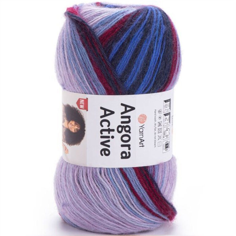 Пряжа для вязания YARNART "ANGORA ACTIVE" (№855) Меланж (белый, синий, красный)