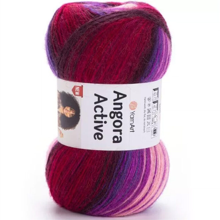 Пряжа для вязания YARNART "ANGORA ACTIVE" (№856) Меланж (красный, сиреневый)