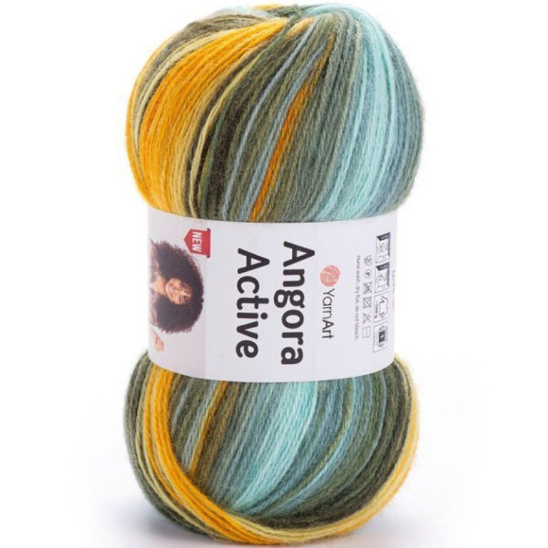 Пряжа для вязания YARNART "ANGORA ACTIVE" (№857) Меланж (желтый, оранжевый, хаки)