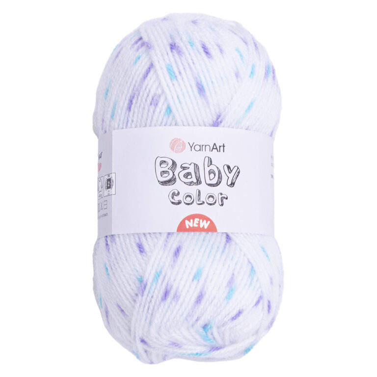 Пряжа для вязания YARNART "BABY COLOR" (№201) Белый/сиреневый