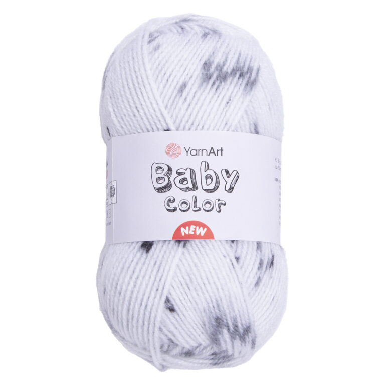 Пряжа для вязания YARNART "BABY COLOR" (№205) Белый/серый