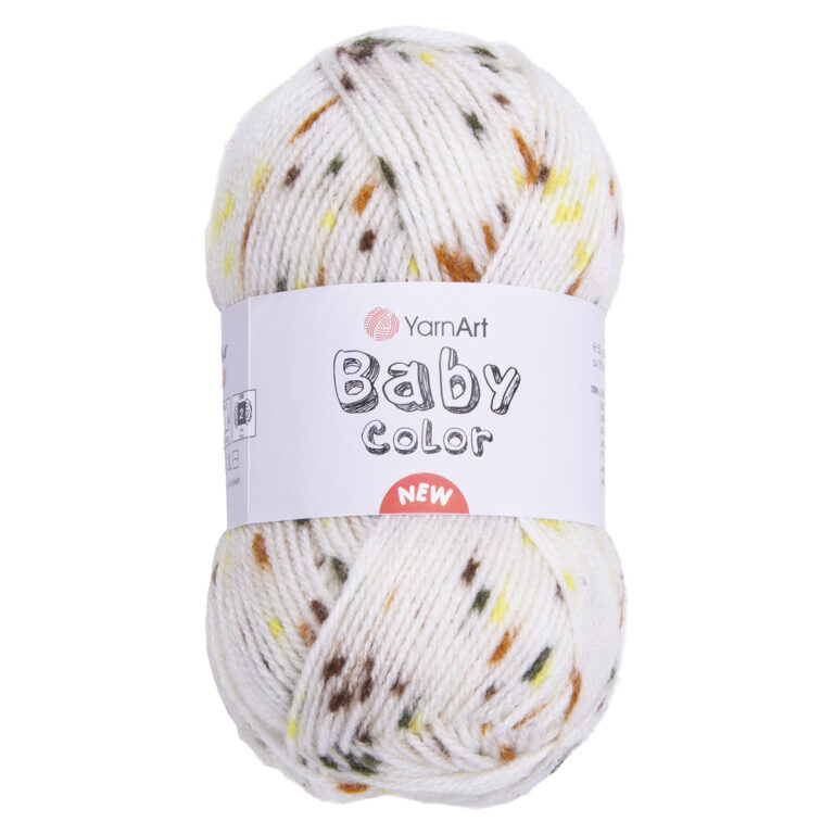 Пряжа для вязания YARNART "BABY COLOR" (№206) Белый/оранжевый/коричневый/зеленый