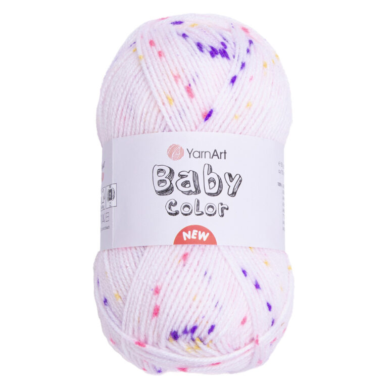 Пряжа для вязания YARNART "BABY COLOR" (№213) Белый/розовый/фиолетовый