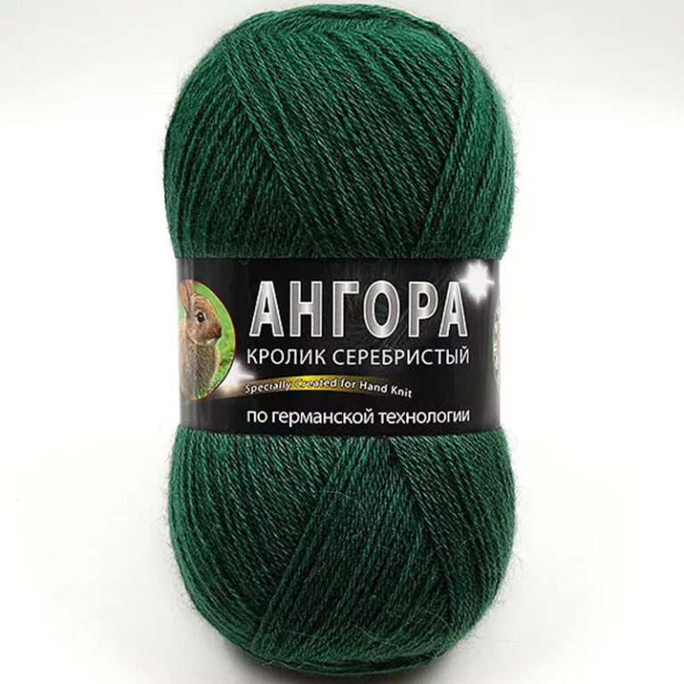 Пряжа для вязания COLOR CITY "АНГОРА КРОЛИК СЕРЕБРИСТЫЙ" (№2427) Т.зеленый