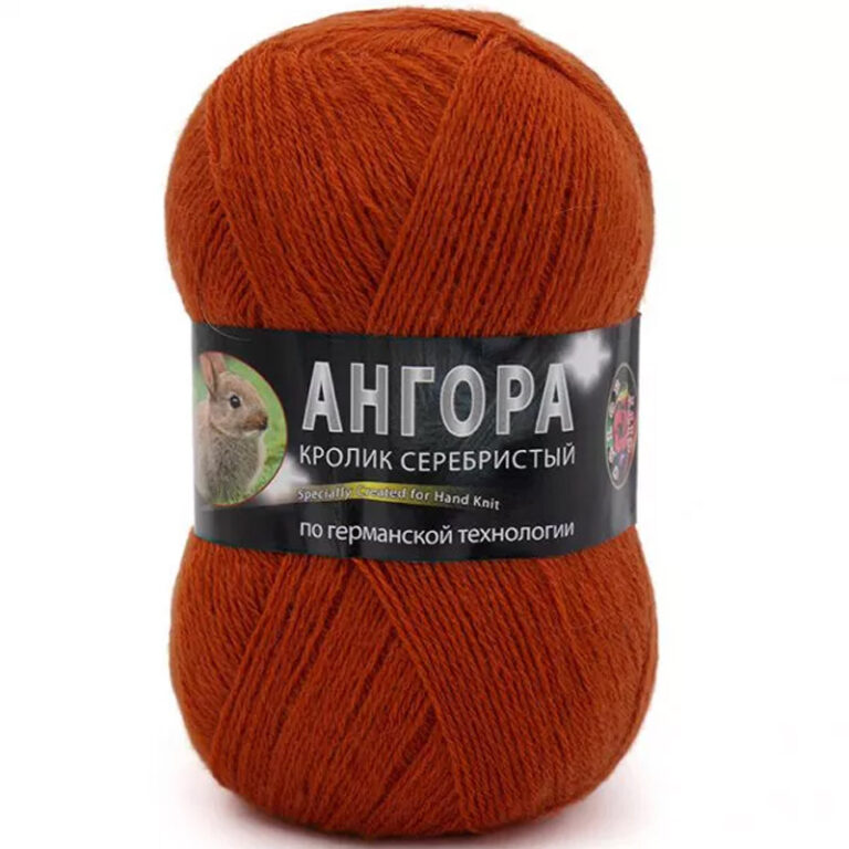 Пряжа для вязания COLOR CITY "АНГОРА КРОЛИК СЕРЕБРИСТЫЙ" (№2523) Терракот