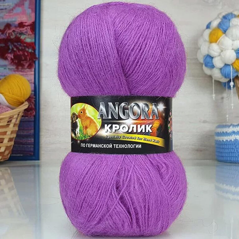 Пряжа для вязания COLOR CITY "АНГОРА КРОЛИК СЕРЕБРИСТЫЙ" (№2939) Сирень