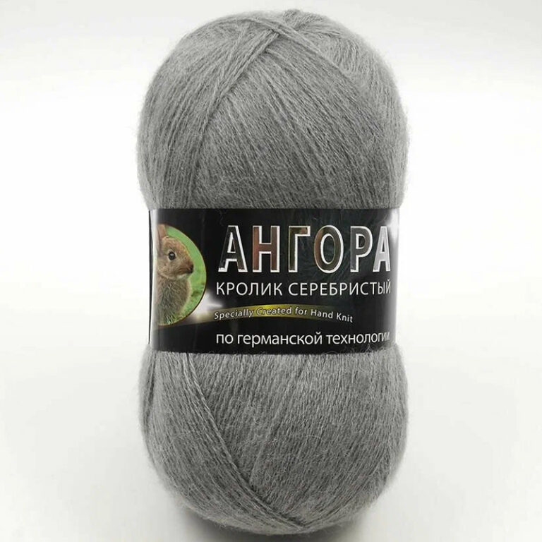 Пряжа для вязания COLOR CITY "АНГОРА КРОЛИК СЕРЕБРИСТЫЙ" (№29607) Серый