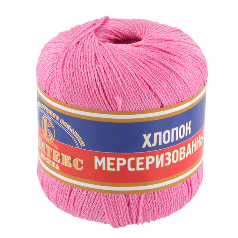 Пряжа для вязания КАМТЕКС "ХЛОПОК МЕРСЕРИЗОВАННЫЙ" (№054) Супер розовый