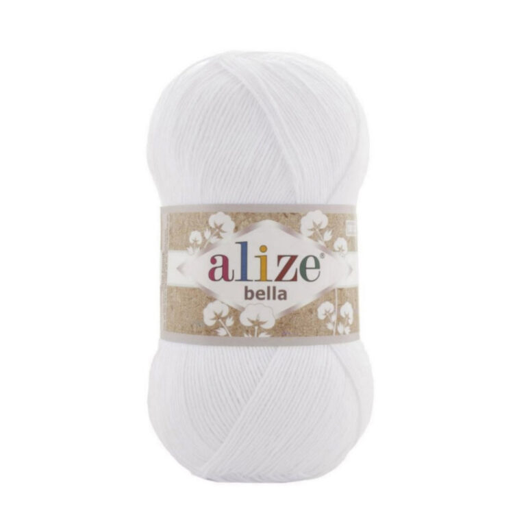 Пряжа для вязания ALIZE "BELLA 100" (№55) Белый