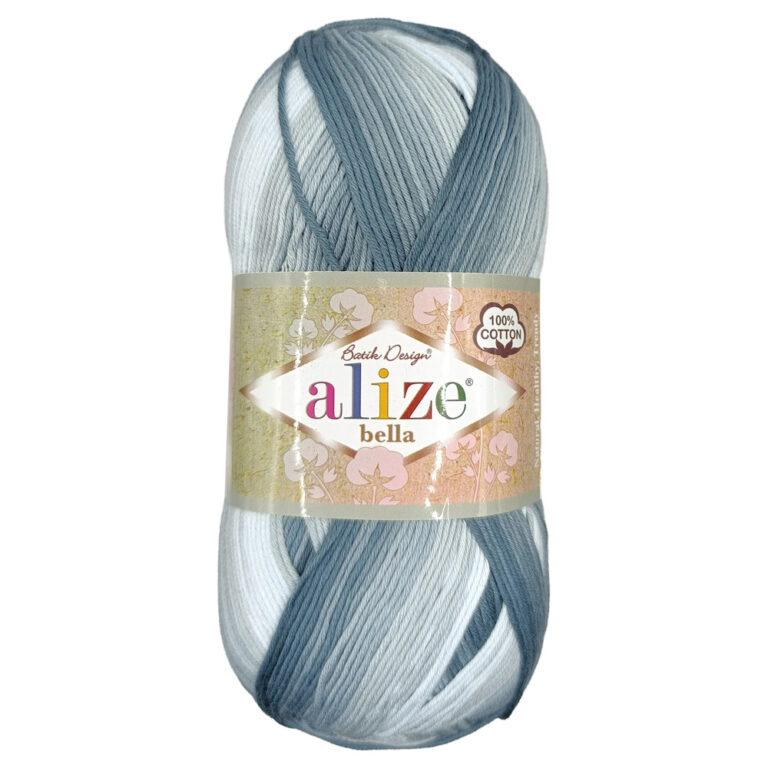 Пряжа для вязания ALIZE "BELLA BATIK 100" (№2905) Серый белый