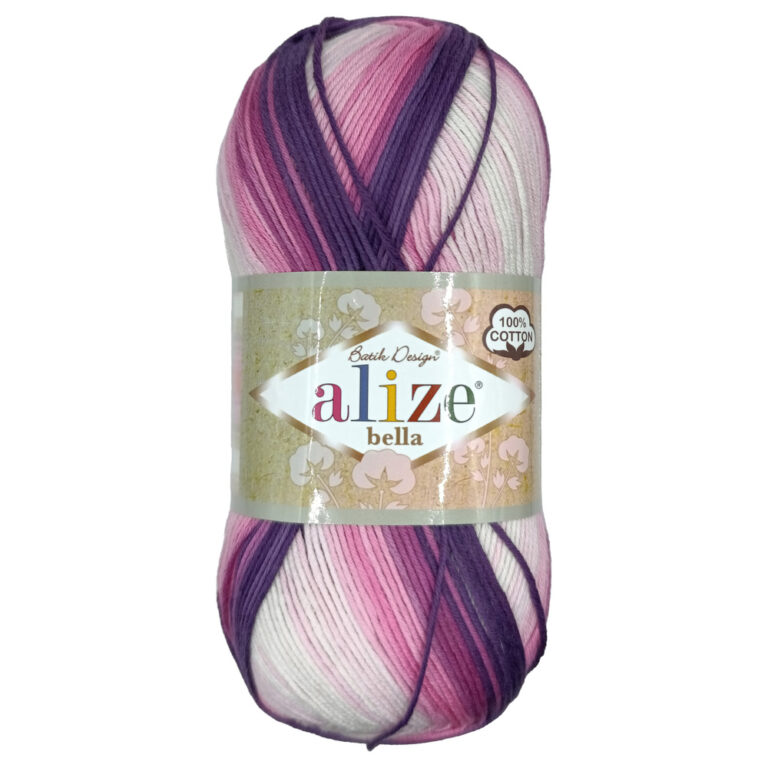 Пряжа для вязания ALIZE "BELLA BATIK 100" (№3302) Розовый фиолетовый