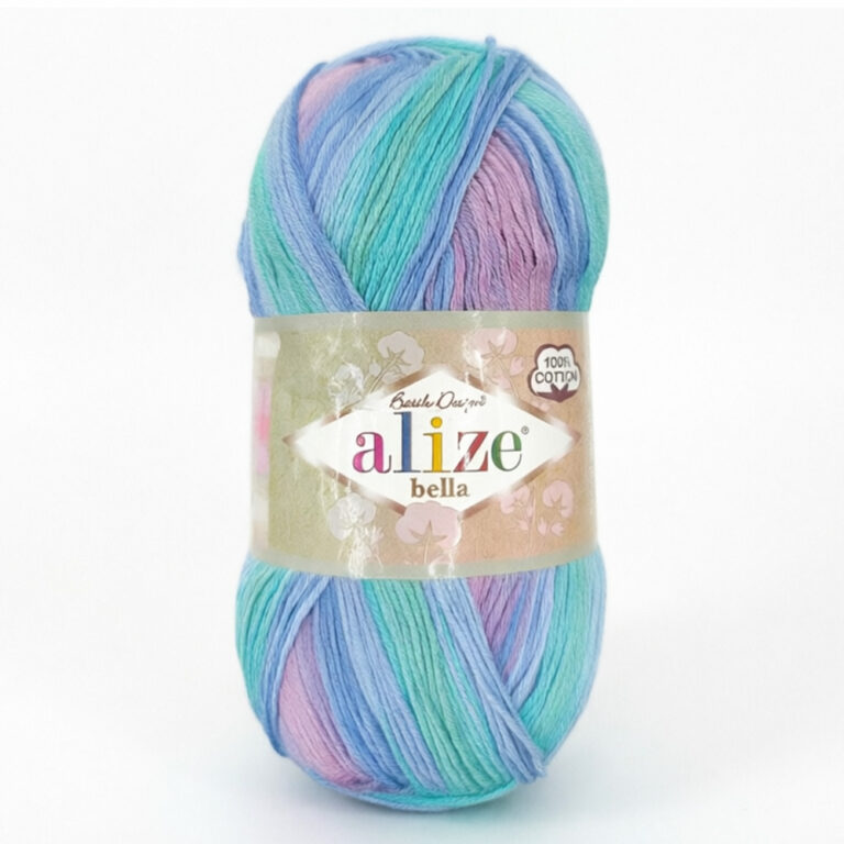 Пряжа для вязания ALIZE "BELLA BATIK 100" (№4531) Сиреневый бирюзовый