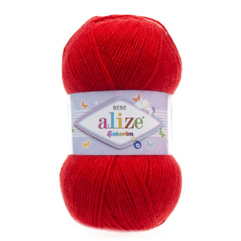 Пряжа для вязания ALIZE "SEKERIM BEBE" (№56) Красный