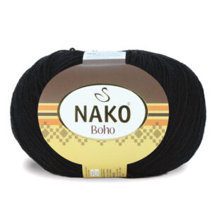 Пряжа для вязания NAKO "BOHO KLASIK" (№217) Черный