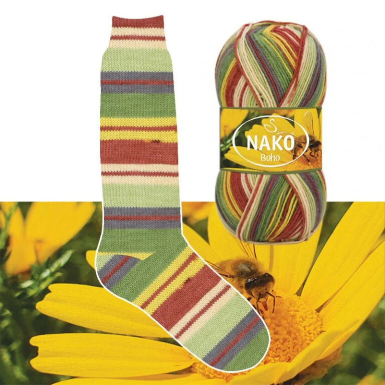 Пряжа для вязания NAKO "BOHO KONSEPT" (№82167) Принт
