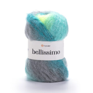 Пряжа для вязания YARNART “BELLISSIMO” (№1412) Серый лимон бирюза