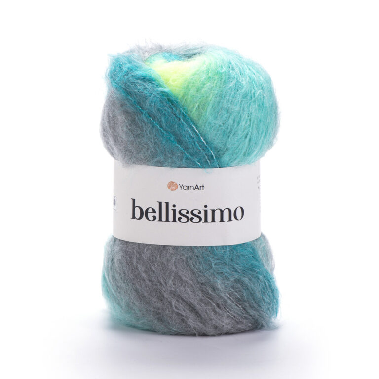 Пряжа для вязания YARNART “BELLISSIMO” (№1412) Серый лимон бирюза
