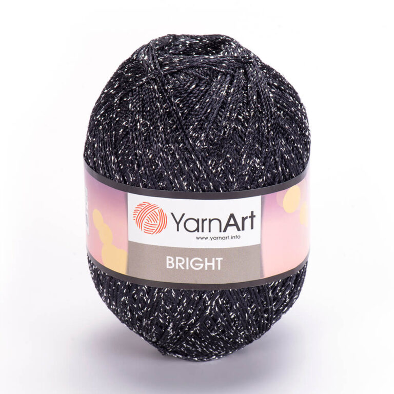 Пряжа для вязания YARNART "BRIGHT" (№107) Чёрный/серебро