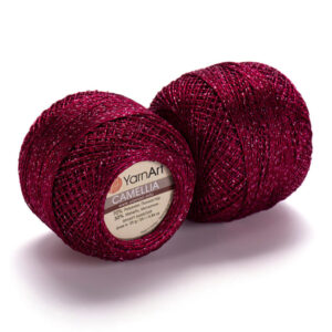 Пряжа для вязания YARNART "CAMELLIA" (№426) Бордо/люрекс серебро