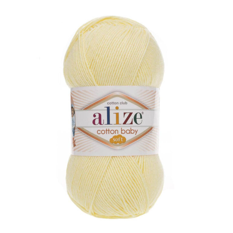 Пряжа для вязания ALIZE "COTTON BABY SOFT" (№13) Нежно-желтый