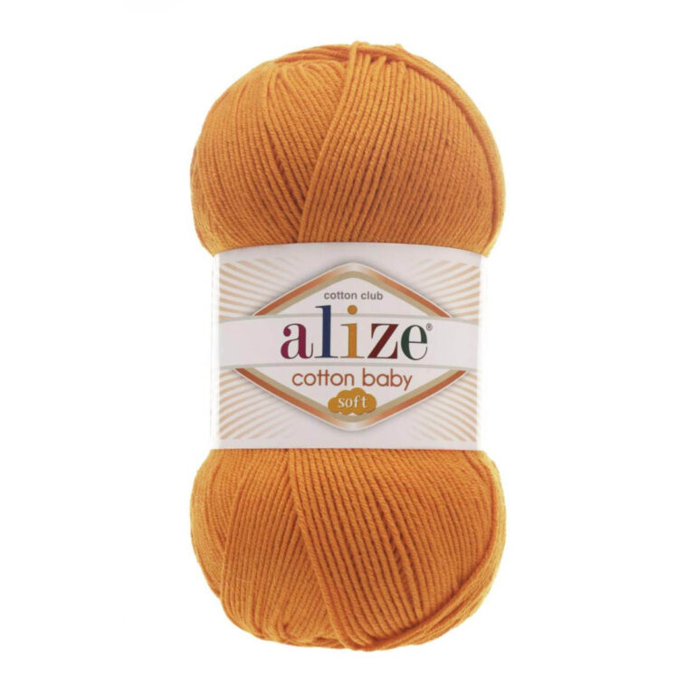 Пряжа для вязания ALIZE "COTTON BABY SOFT" (№37) Оранжевый