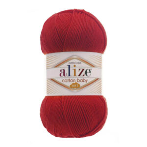 Пряжа для вязания ALIZE "COTTON BABY SOFT" (№56) Красный темный
