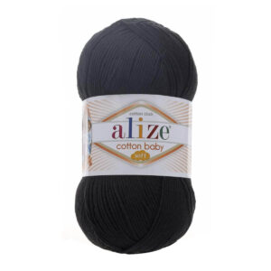 Пряжа для вязания ALIZE "COTTON BABY SOFT" (№60) Черный