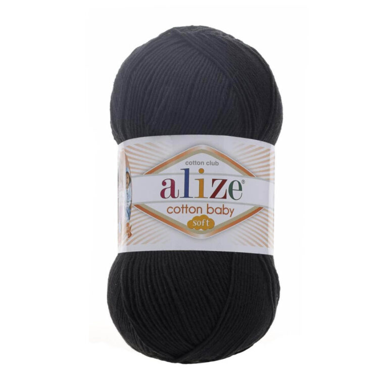Пряжа для вязания ALIZE "COTTON BABY SOFT" (№60) Черный