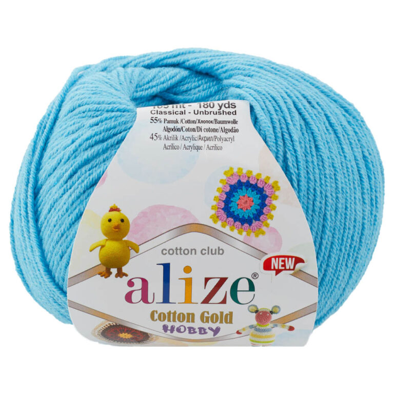 Пряжа для вязания ALIZE COTTON GOLD HOBBY NEW (№287) Бирюзовый