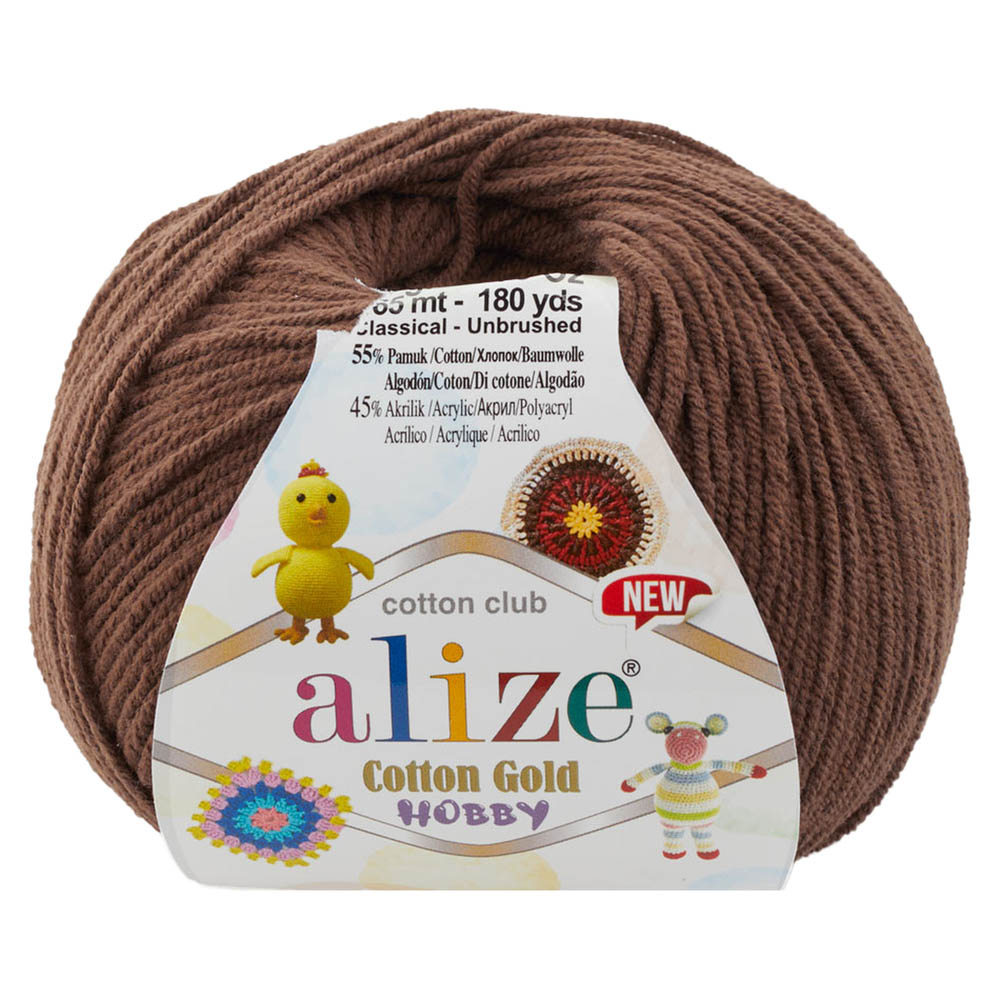 ALIZE COTTON GOLD HOBBY NEW 493 Пряжа для вязания ALIZE COTTON GOLD HOBBY NEW (№493) Коричневый