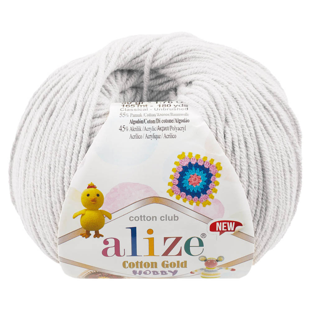 ALIZE COTTON GOLD HOBBY NEW 533 Пряжа для вязания ALIZE COTTON GOLD HOBBY NEW (№533) Светло-серый