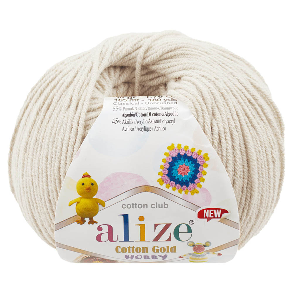 ALIZE COTTON GOLD HOBBY NEW 599 Пряжа для вязания ALIZE COTTON GOLD HOBBY NEW (№599) Слоновая кость
