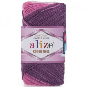 Пряжа для вязания ALIZE "COTTON GOLD BATIK" (№3302) Розовый/сиреневый/белый