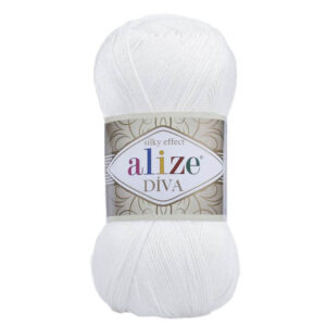 Пряжа для вязания ALIZE "DIVA" (№55) Белый