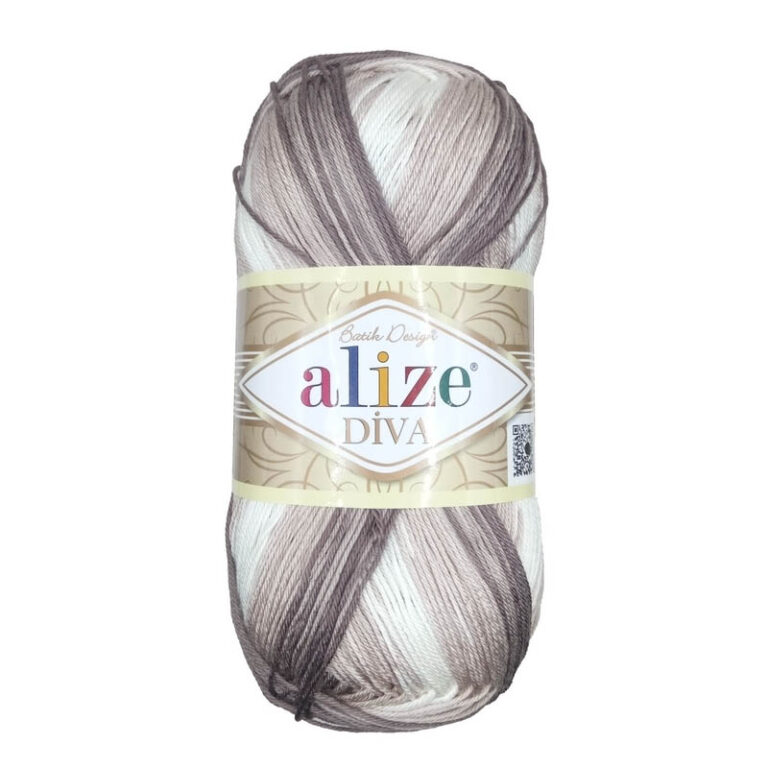 Пряжа для вязания ALIZE DIVA BATIK (№1815) Бежевый/белый